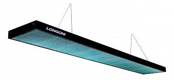 Лампа плоская люминесцентная «Longoni Compact» (черная, бирюзовый отражатель, 205х31х6см)